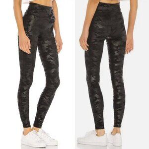 SPANX Faux Leather Camo Legging in Matte Black Camo